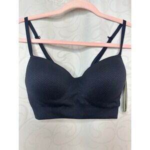 All in Motion Black Seamless Ribbed Sports Bra XS Adjustable Straps Molded Pads